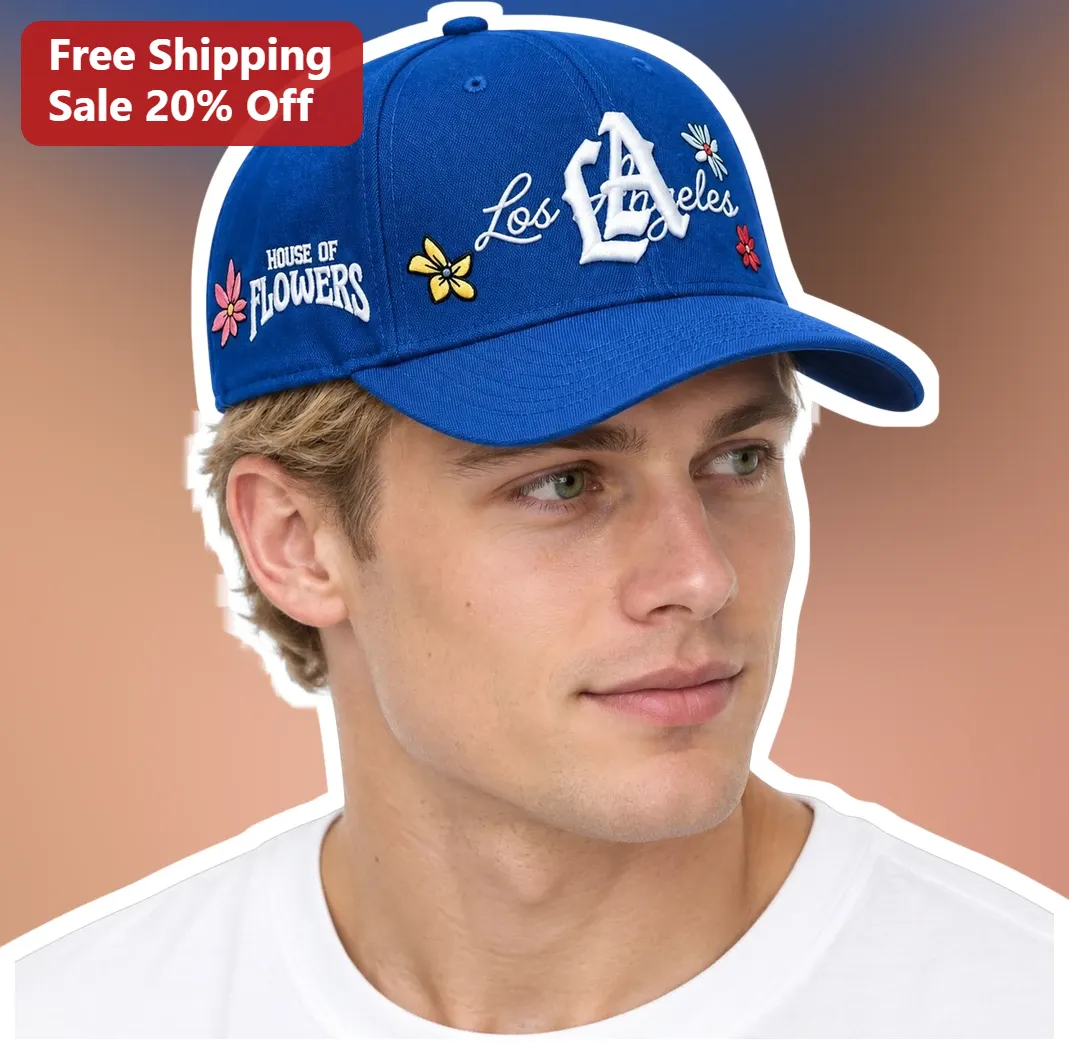 Los Angeles House of Flowers Cap Floral Embroidered LA Baseball Hat