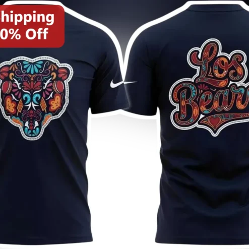 Los Bears Tee Chicago Bears Vintage Folk Art Graphic T-Shirt for Men Women NFL Football Fan Gift