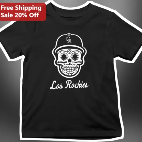 Los Rockies Tee Colorado Rockies Sugar Skull Dia De Los Muertos Baseball Fan Gift
