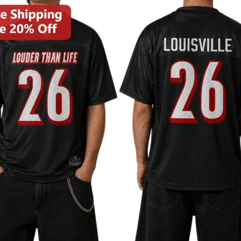 Louder Than Life Jersey EDM Festival Merch Black Mesh Football Style Tee