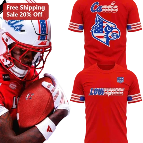 Louisville Cardinals Patriotic USA Anniversary Graphic Tee