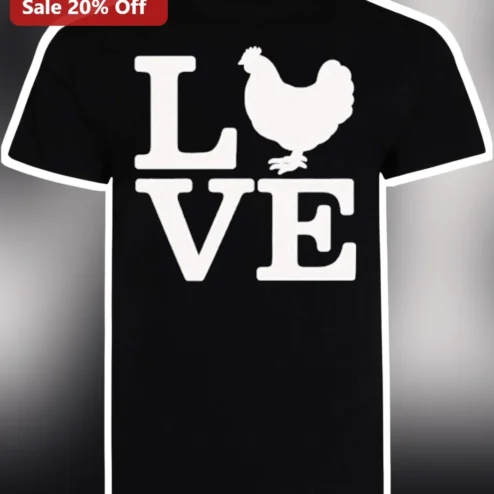 Love Chicken Hen Graphic Tee for Women Men Funny Poultry Lover Gift