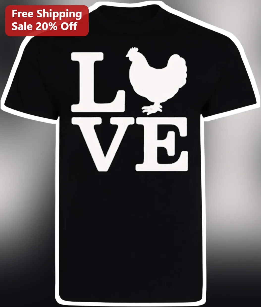 Love Chicken Hen Graphic Tee for Women Men Funny Poultry Lover Gift