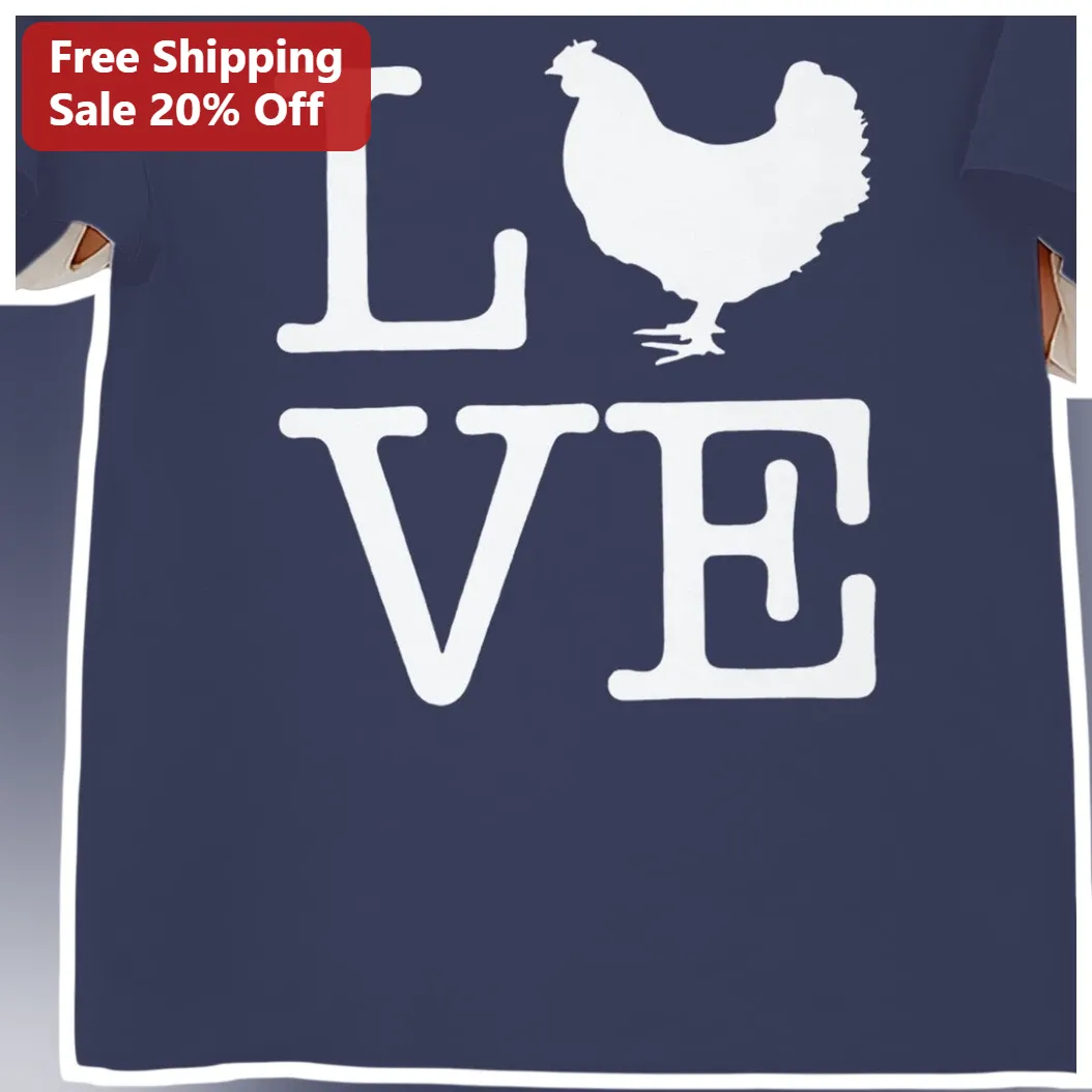 LOVE Chicken Hen Silhouette Graphic Tee for Women Men