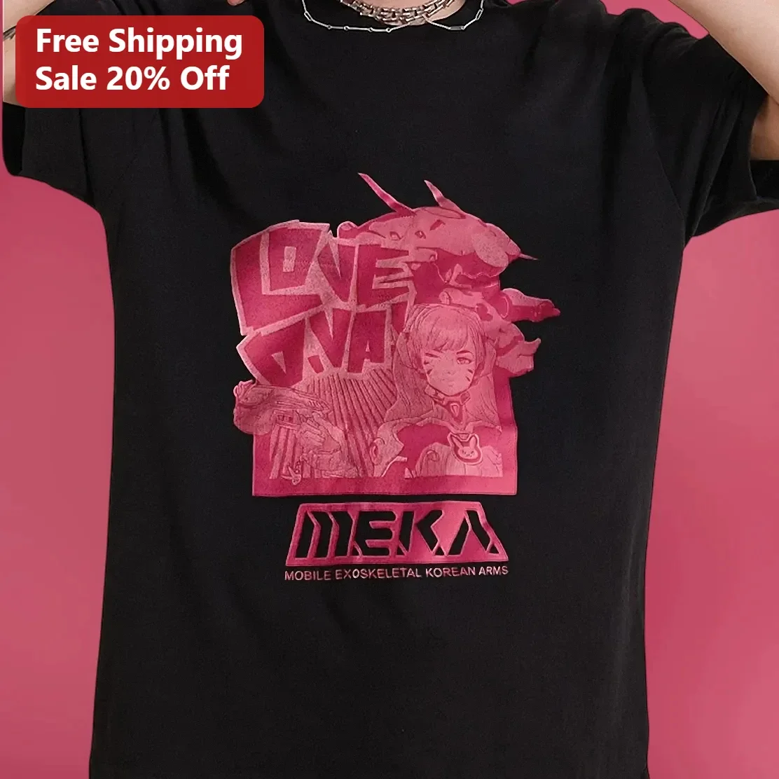 Love Dive Meka Mobile Exoskeletal Korean Arms Anime Girl Graphic Tee
