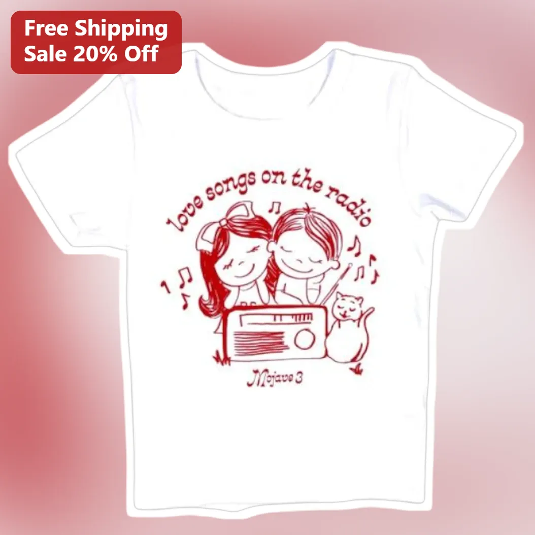 Love Songs on the Radio Mojave 3 Tee Nostalgic Retro Music Lover Graphic T-Shirt for Men and Women