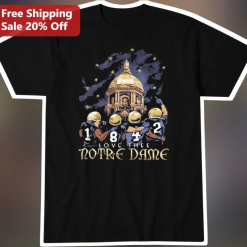 Love Thee Notre Dame Vintage Fighting Irish Football Players Graphic Tee