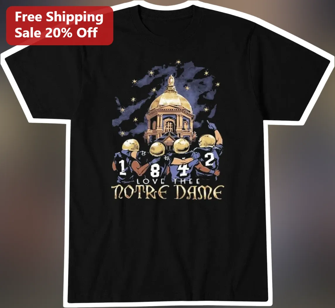 Love Thee Notre Dame Vintage Fighting Irish Football Players Graphic Tee