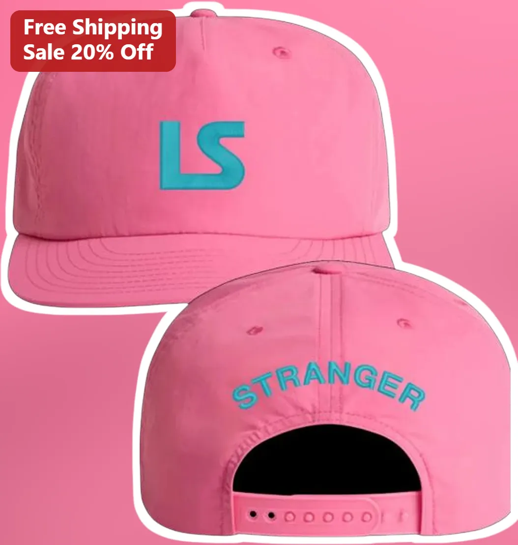 LS STRANGER Snapback Hat Pink Washed Cotton Teal Embroidery Streetwear Cap