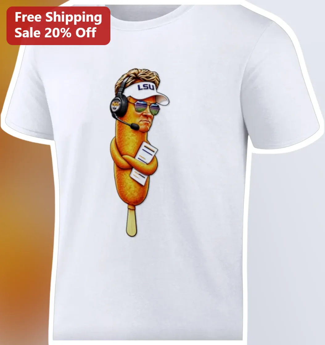LSU Tigers Brian Kelly Funny Corn Dog Graphic Tee College Football Fan Gift