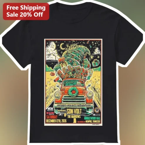 Lucero Family Christmas Tee Vintage Concert Poster Graphic Shirt Holiday Band Merch Gift