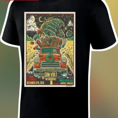 Lucero Family Christmas Tee Vintage Concert Poster Style Holiday Gift for Fans