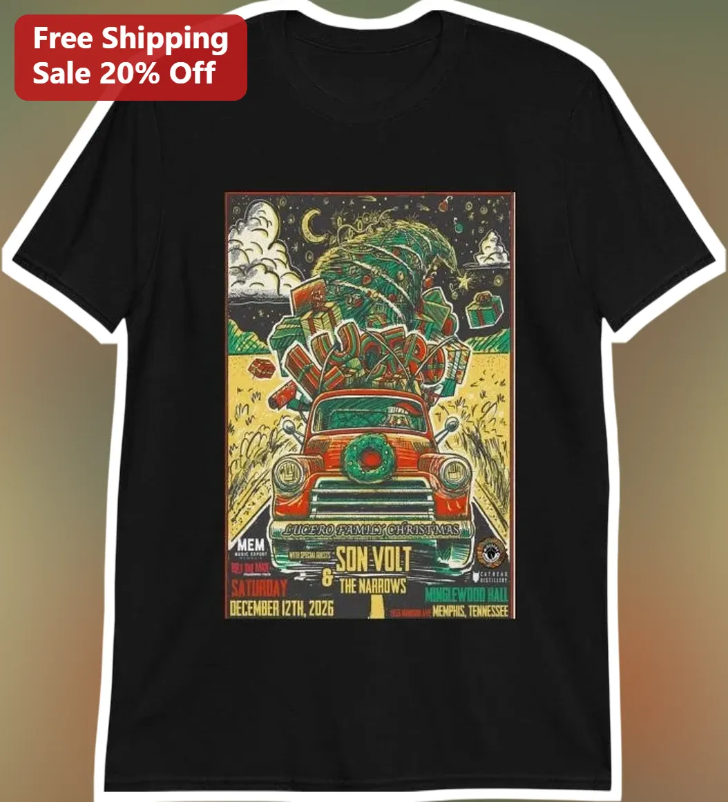 Lucero Family Christmas Vintage Concert Poster Tee Holiday Gift