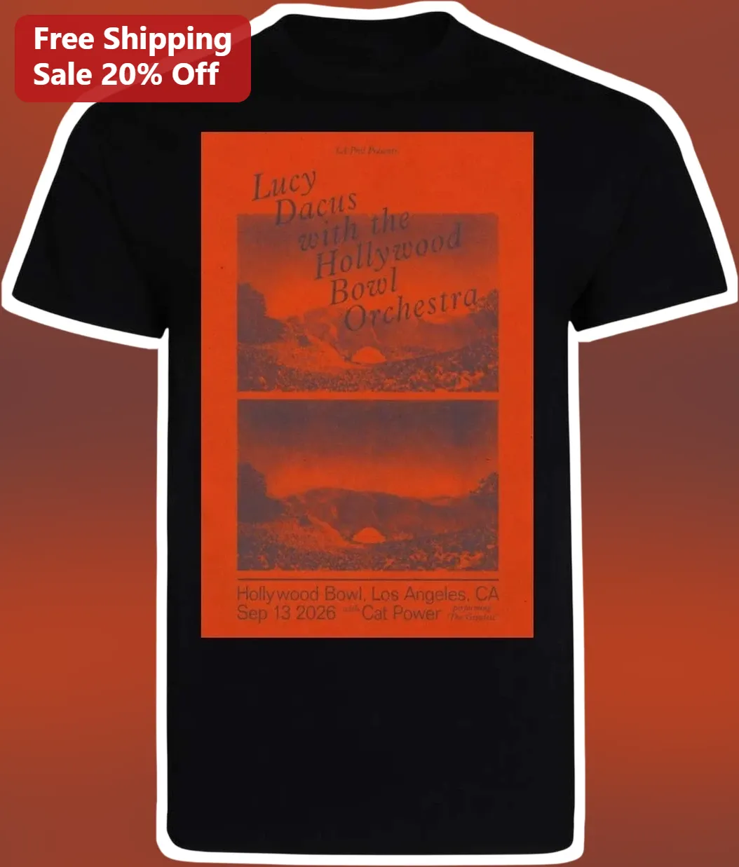 Lucy Dacus With The Hollywood Bowl Orchestra Cat Power Vintage Concert Poster Tee