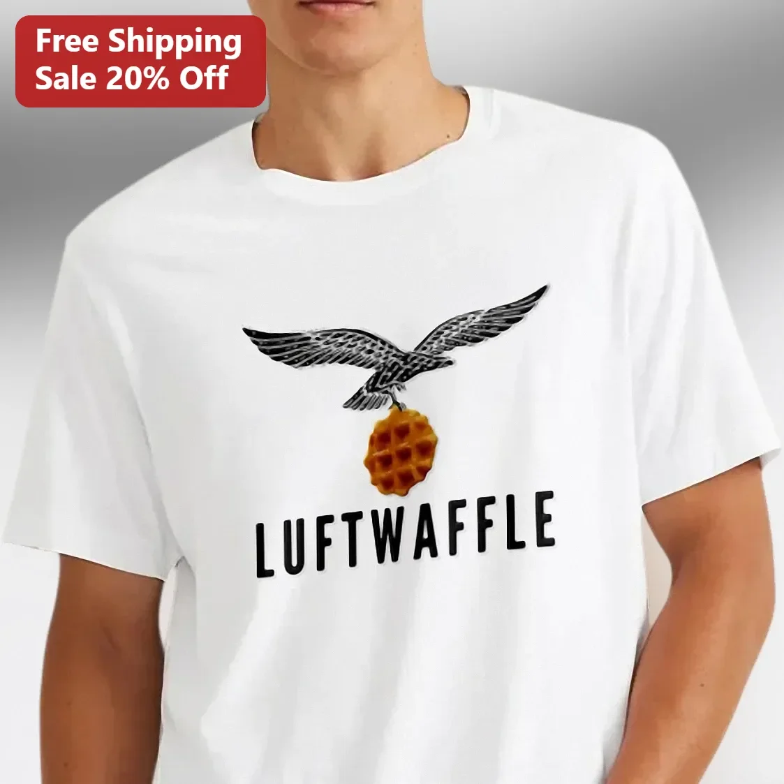 Luftwaffle Funny Eagle Waffle Graphic Tee for Foodies and Breakfast Lovers