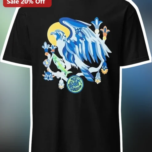 Lugia Tee Legendary Pokemon Graphic T-Shirt Black Cotton Anime Gaming Apparel