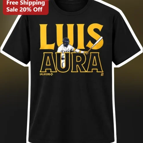 Luis Aura Baseball Player Graphic Tee Black Cotton Shirt