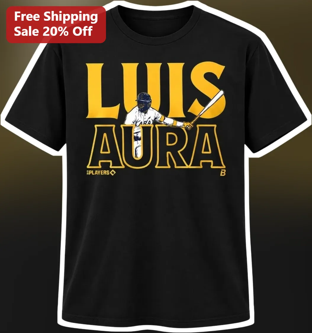 Luis Aura Baseball Player Graphic Tee Black Cotton Shirt