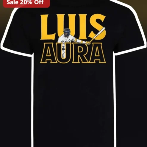 Luis Lara Luis Aura Baseball Player Swinging Bat Graphic Tee Milwaukee Vintage Style