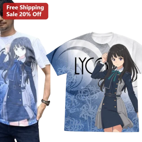 LYCORIS Takina Inoue Anime Graphic Tee Lycoris Recoil Character Shirt