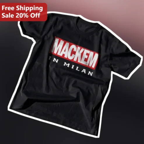 Mackem In Milan Tee Sunderland Football Fans Retro AC Milan Style Graphic T-Shirt