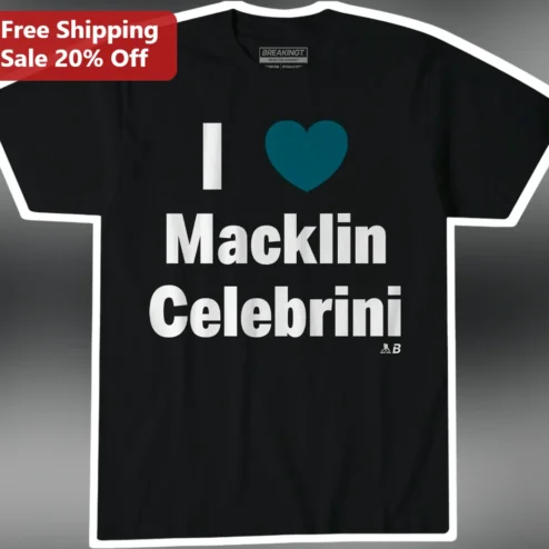 Macklin Celebrini I Love Hockey Fan Tee San Jose Sharks Gift