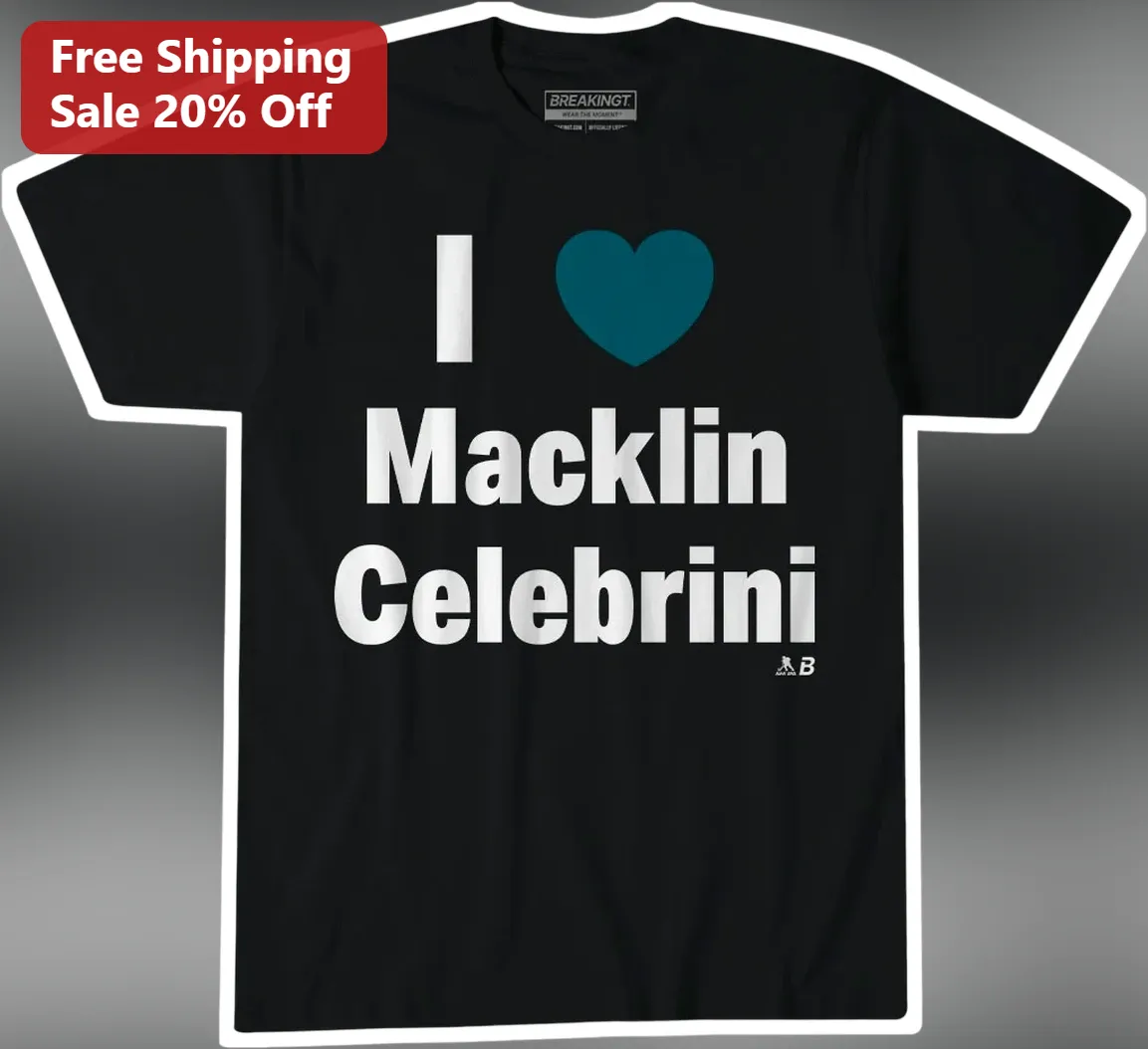 Macklin Celebrini I Love Hockey Fan Tee San Jose Sharks Gift
