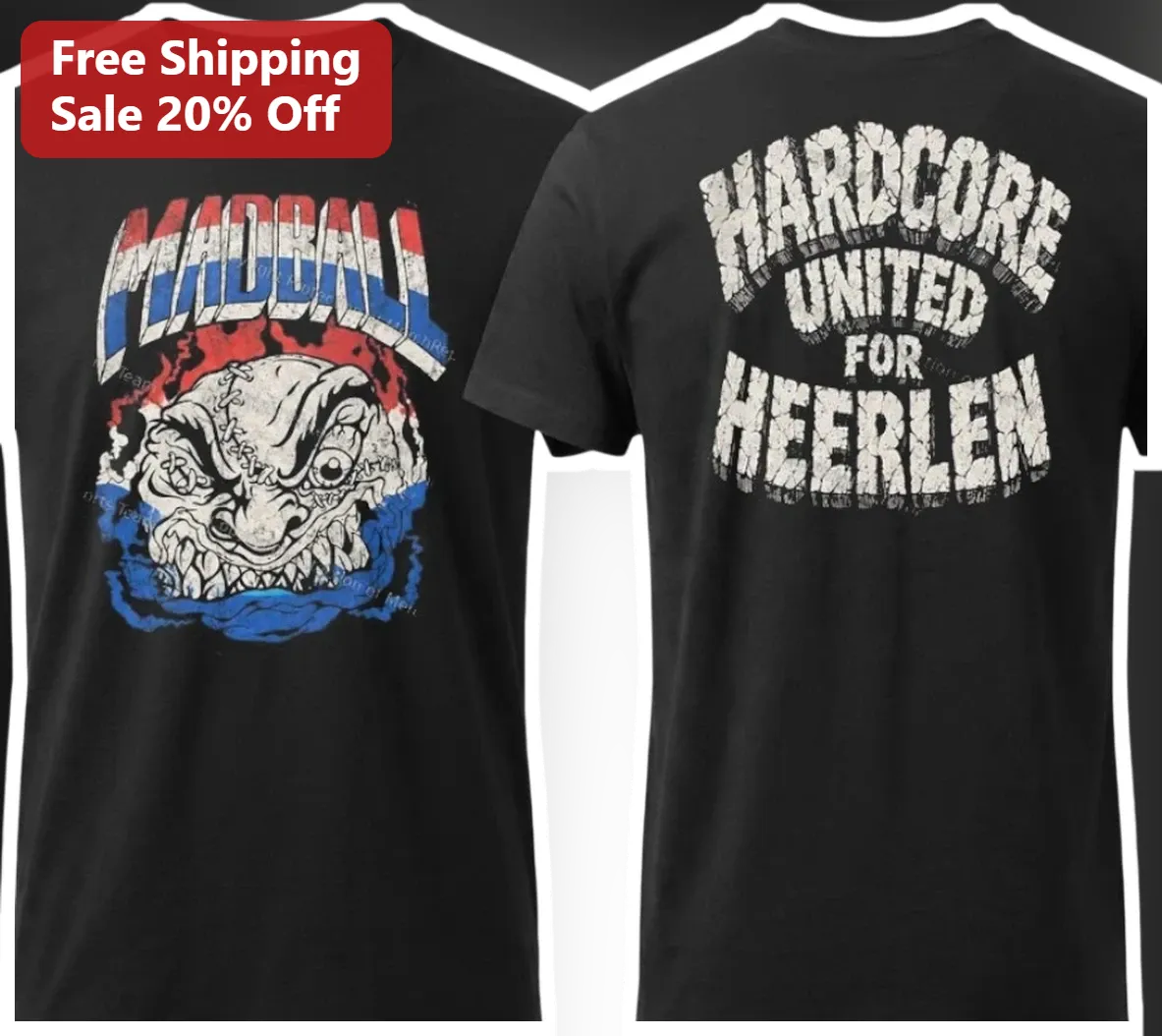 Madball Hardcore United For Heerlen Graphic Tee NYHC Punk Band Merch Distressed Bulldog Shirt