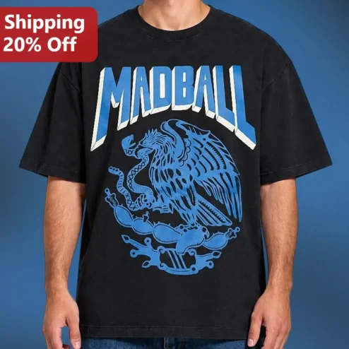 MADBALL Tee NYHC Punk Rock Eagle Graphic Black T-Shirt for Men Women