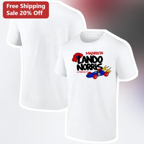 Madrid '26 Lando Norris Formula 1 Tee, Spanish Grand Prix Madrid GP Racing Graphic Shirt for Fans
