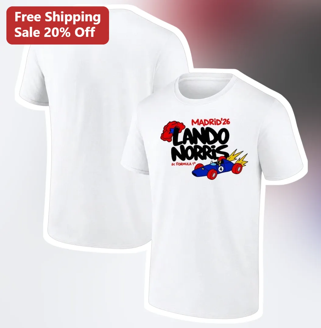 Madrid '26 Lando Norris Formula 1 Tee, Spanish Grand Prix Madrid GP Racing Graphic Shirt for Fans