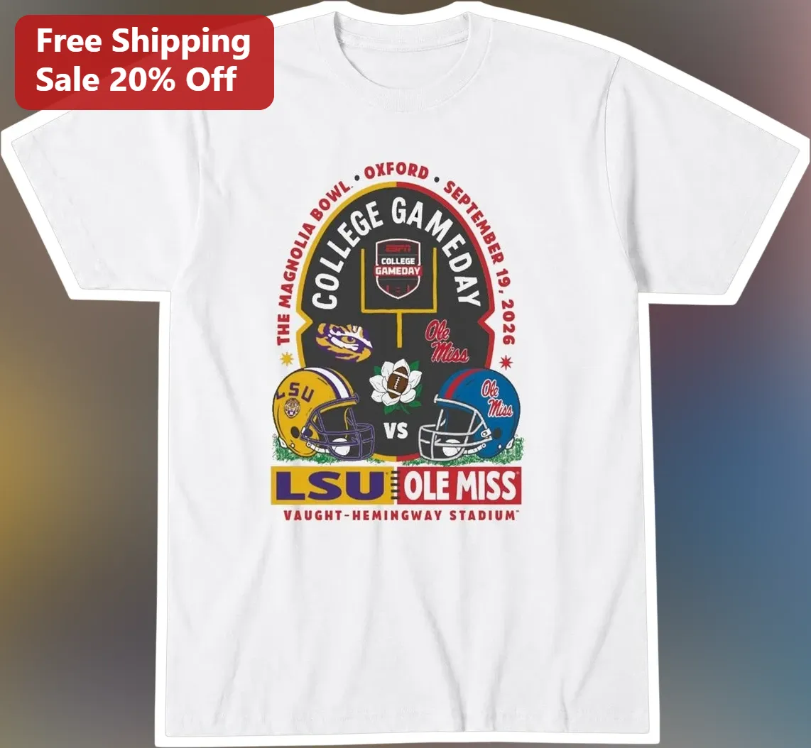 Magnolia Bowl 2026 LSU vs Ole Miss College Gameday Tee ESPN Football Rivalry Shirt