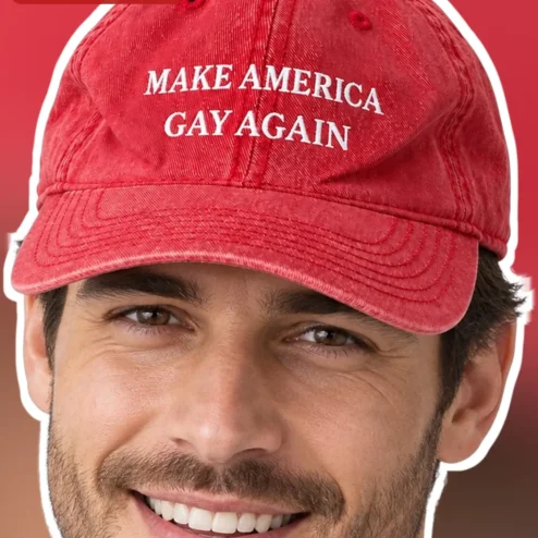 Make America Gay Again Hat Pride Embroidered Dad Cap Political Satire Baseball Hat for Men Women