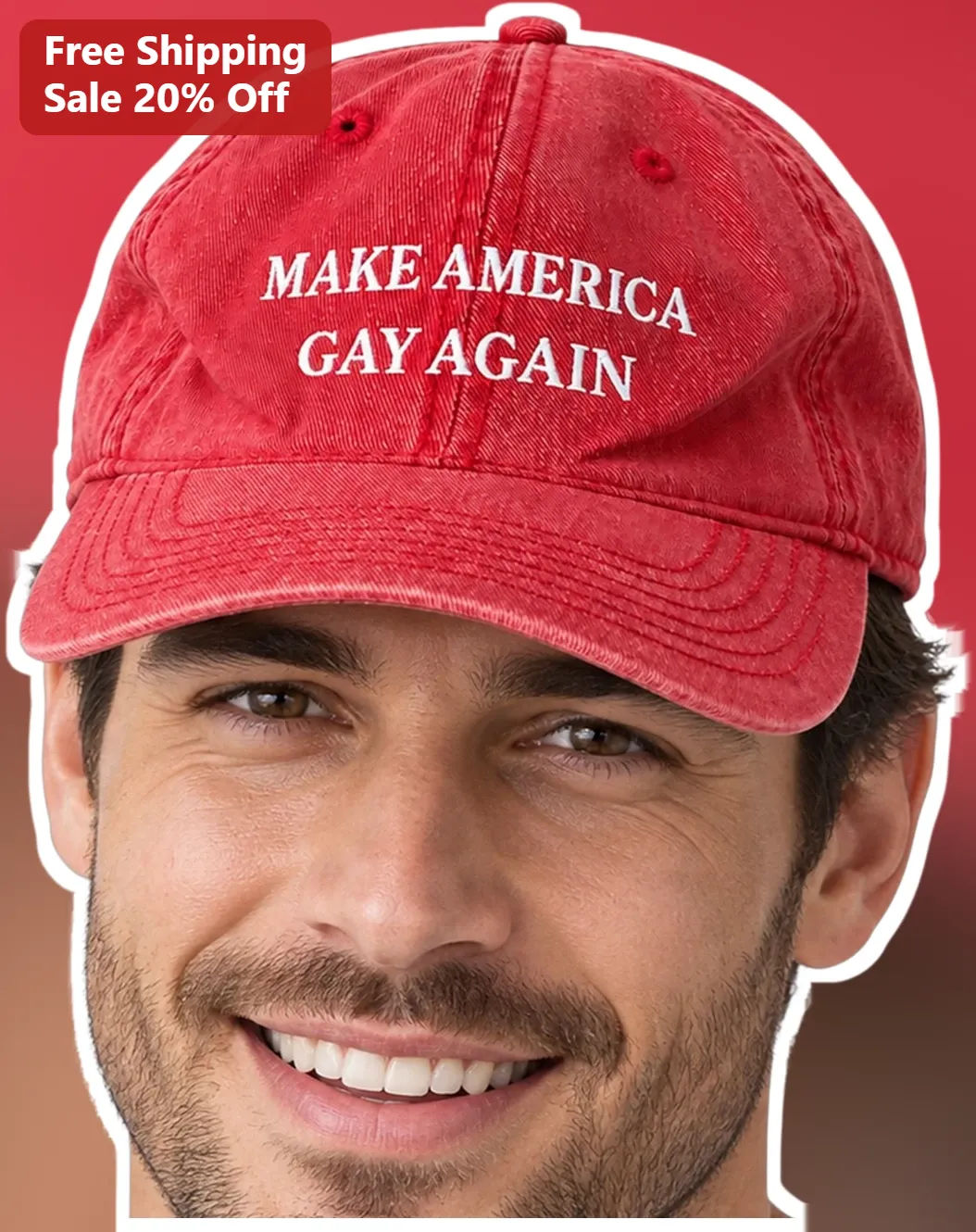 Make America Gay Again Hat Pride Embroidered Dad Cap Political Satire Baseball Hat for Men Women