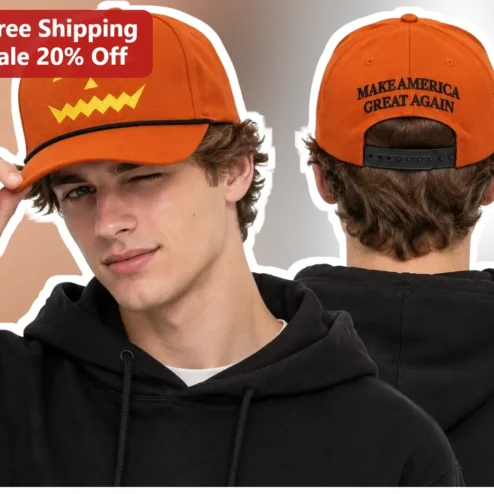 Make America Great Again Hat Halloween Pumpkin Jack-O-Lantern Orange Baseball Cap Political Satire Gift
