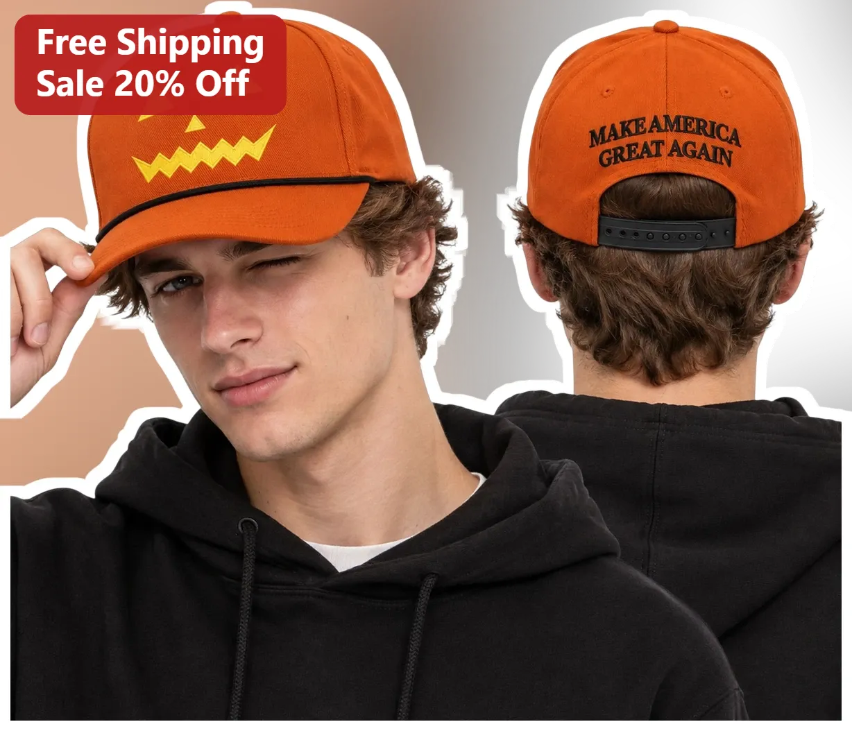 Make America Great Again Hat Halloween Pumpkin Jack-O-Lantern Orange Baseball Cap Political Satire Gift