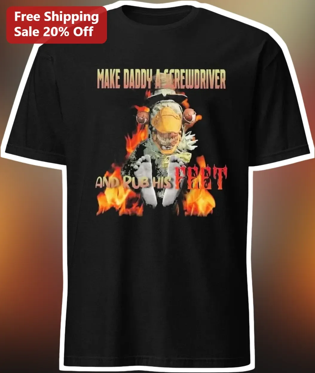 Make Daddy a Screwdriver and Rub His Feet Tee Billy the Puppet Horror Graphic Shirt