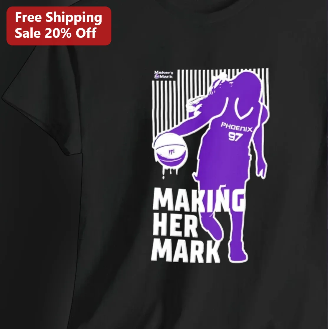 Making Her Mark Phoenix 97 Women's Basketball Tee, Female Athlete Silhouette Shirt, Sports Fan Gift