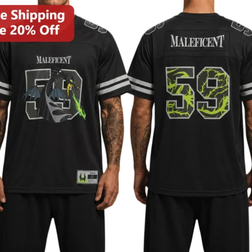 Maleficent Jersey Disney Villains Dragon Football Shirt Halloween Gift for Men