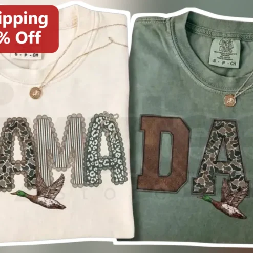 Mama Dad Duck Season Graphic Tee Matching Parents Gift