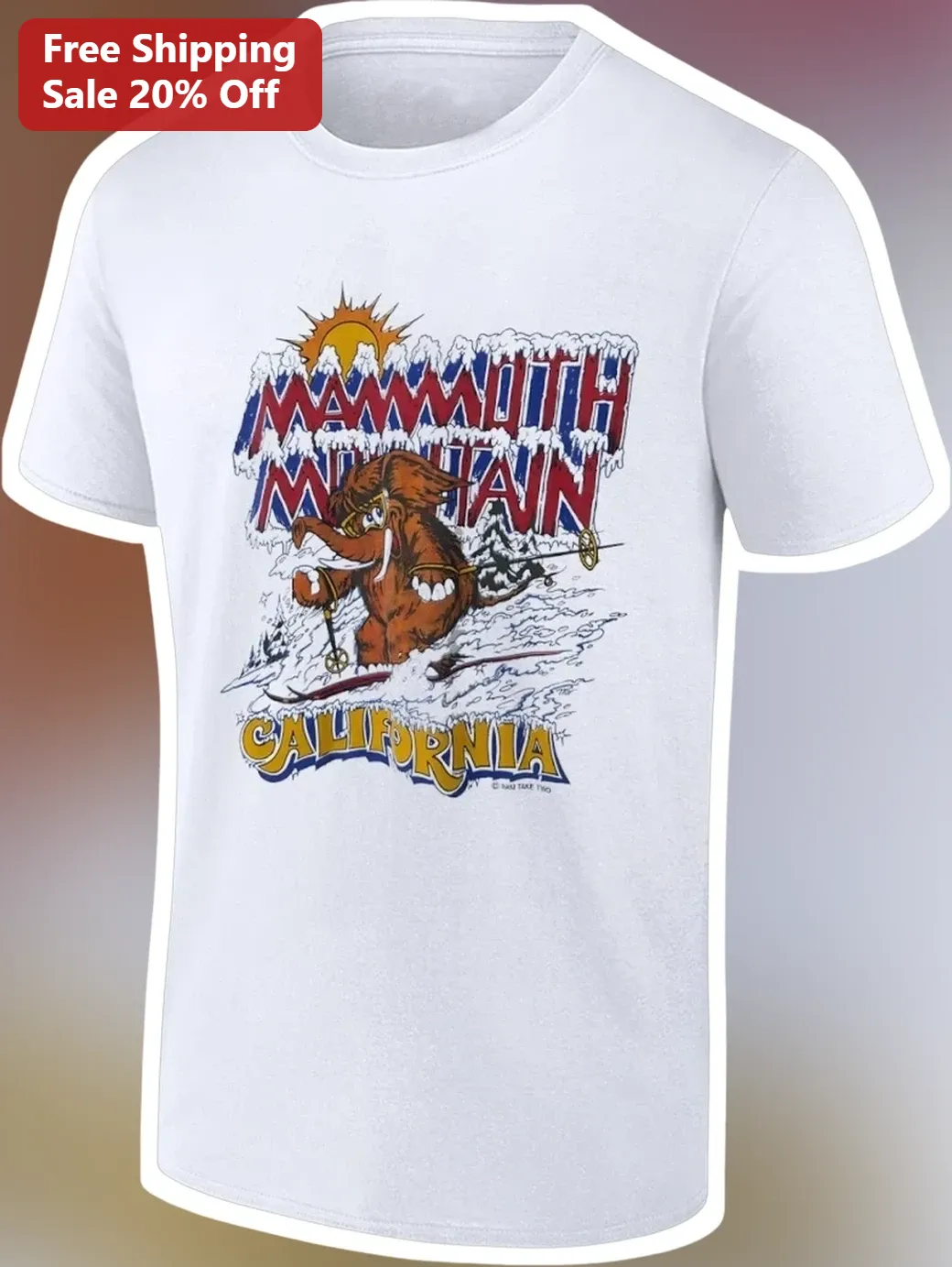 Mammoth Mountain California Vintage Ski Resort Graphic Tee