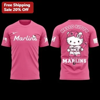 Marlins Hello Kitty Tee Vintage Inspired Kawaii Baseball Shirt Gift for Women