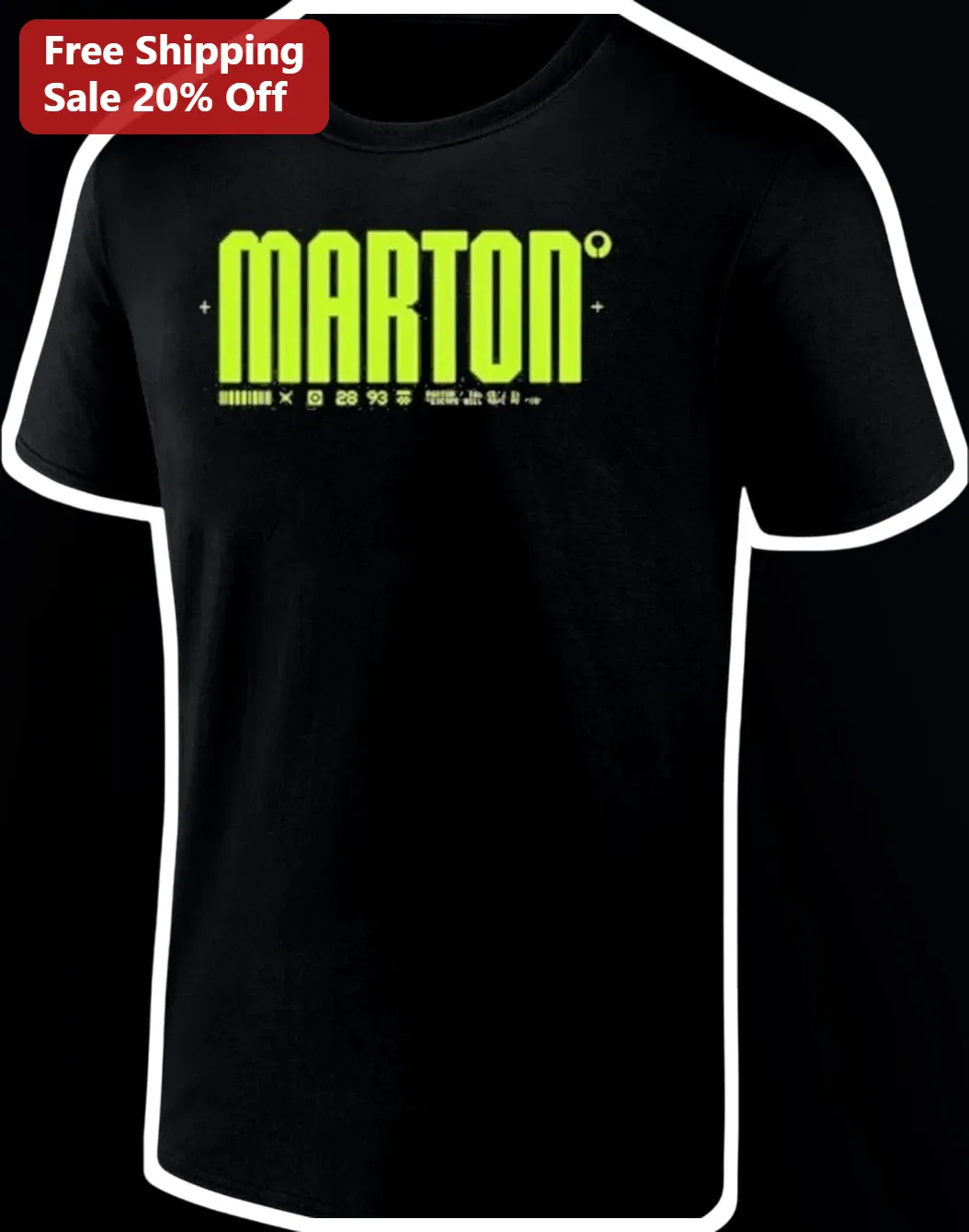 MARTON Tee Neon Green Cyberpunk Streetwear Graphic T-Shirt for Men Women