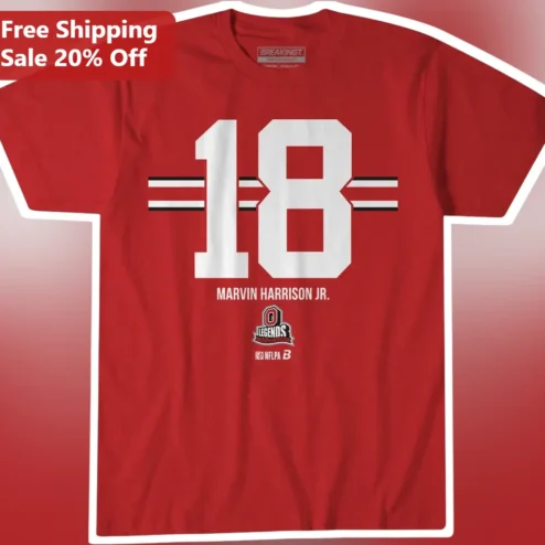 Marvin Harrison Jr. #18 Ohio State Arizona Cardinals NFL Fan Graphic Tee