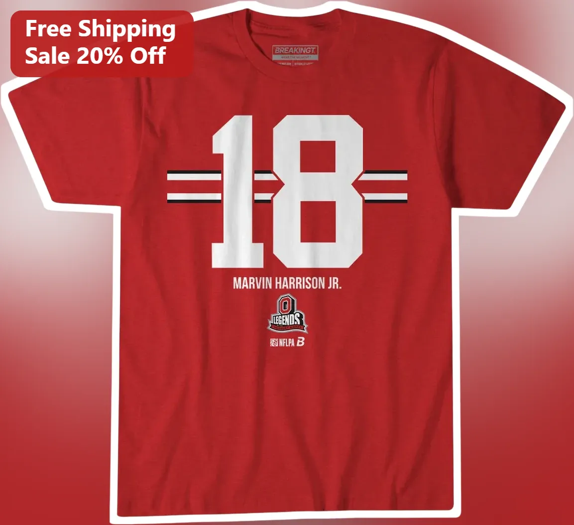 Marvin Harrison Jr. #18 Ohio State Arizona Cardinals NFL Fan Graphic Tee