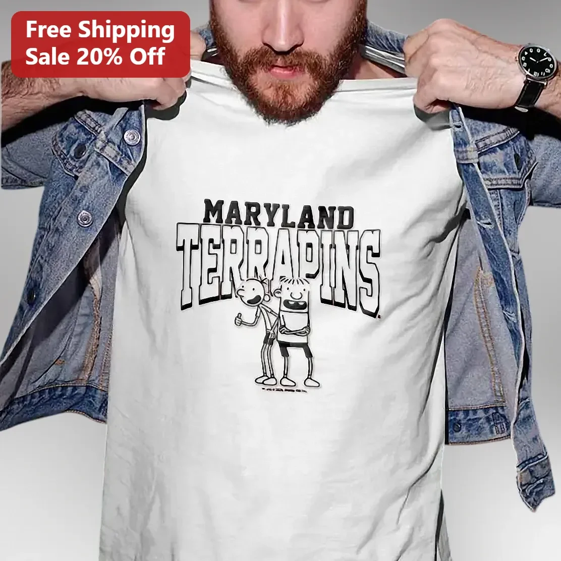 Maryland Terrapins Funny Stick Figures Graphic Tee University of Maryland College Gift