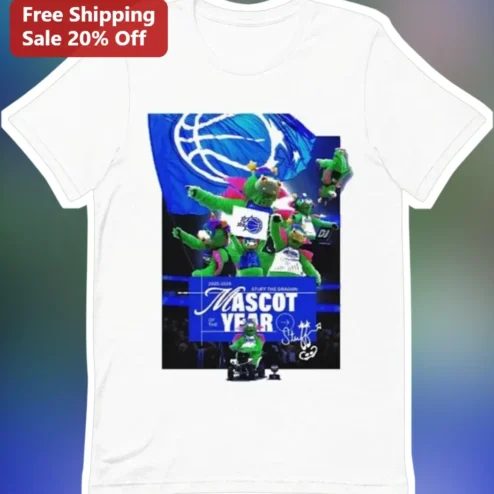 Mascot of the Year Stuff the Dragon NBA Mascot Graphic Tee for Dallas Mavericks Fans