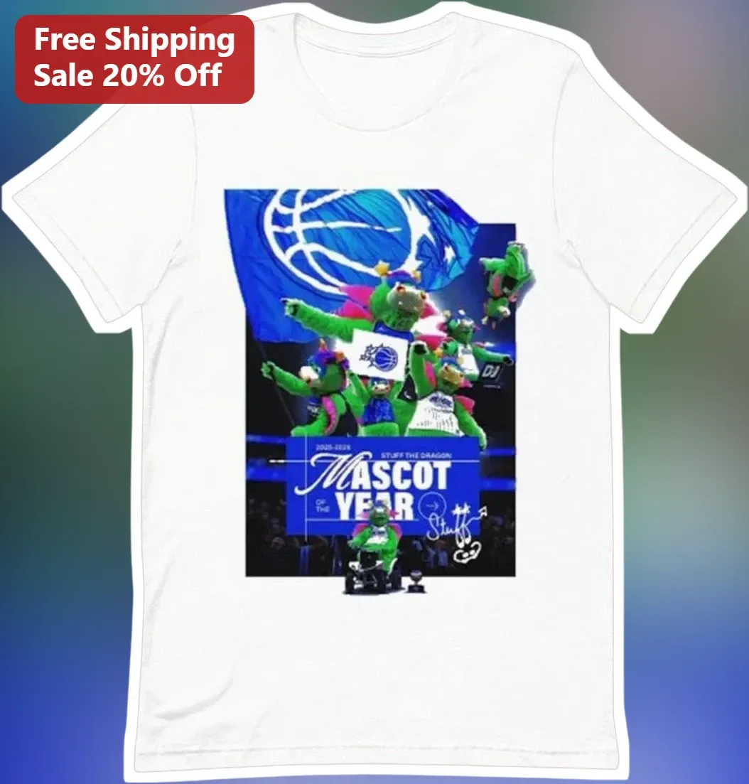 Mascot of the Year Stuff the Dragon NBA Mascot Graphic Tee for Dallas Mavericks Fans