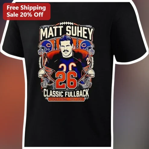 Matt Suhey Classic Fullback Chicago Football 1980s Legend Tee