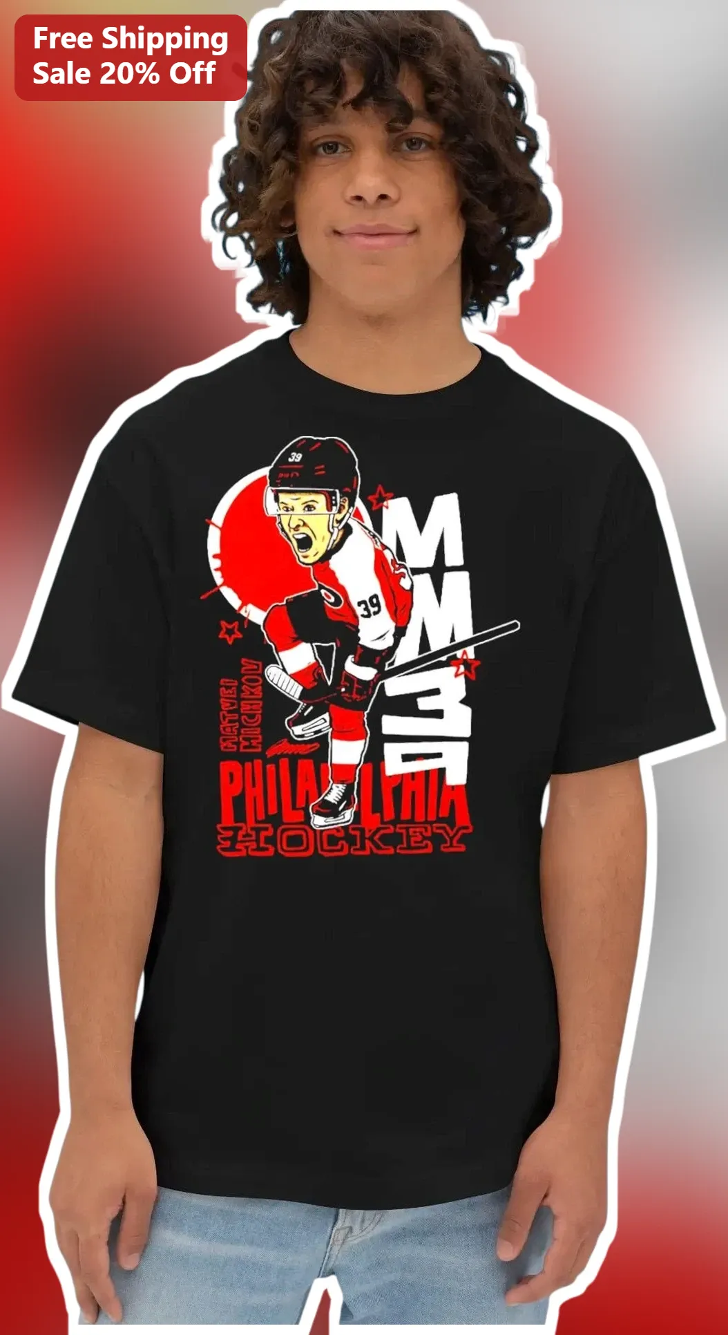 Matvei Michkov Philadelphia Hockey Tee Flyers Fan Gift Black Cotton Shirt